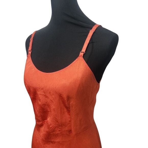 Vintage Snip-It Slip Size36 Tomato Red Orange Midi Adjustable Spaghetti Straps - Picture 10 of 12